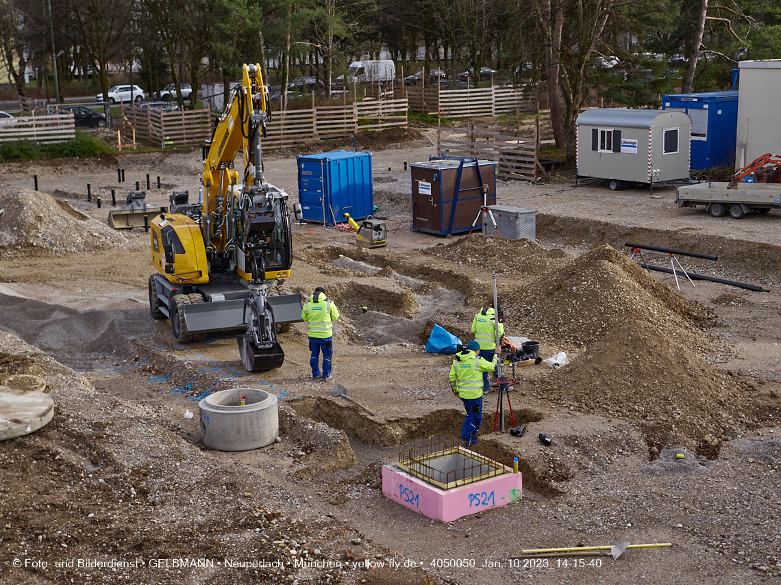 10.01.2023 - Baustelle an der Quiddestraße Haus für Kinder in Neuperlach